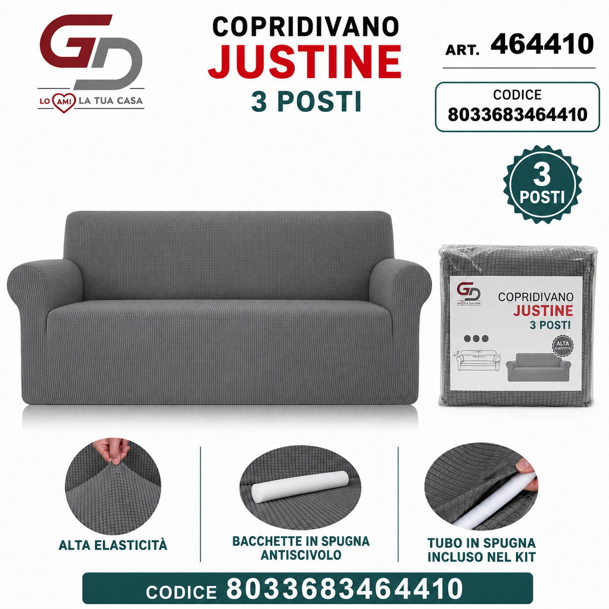 Copridivano Justine 3 Posti