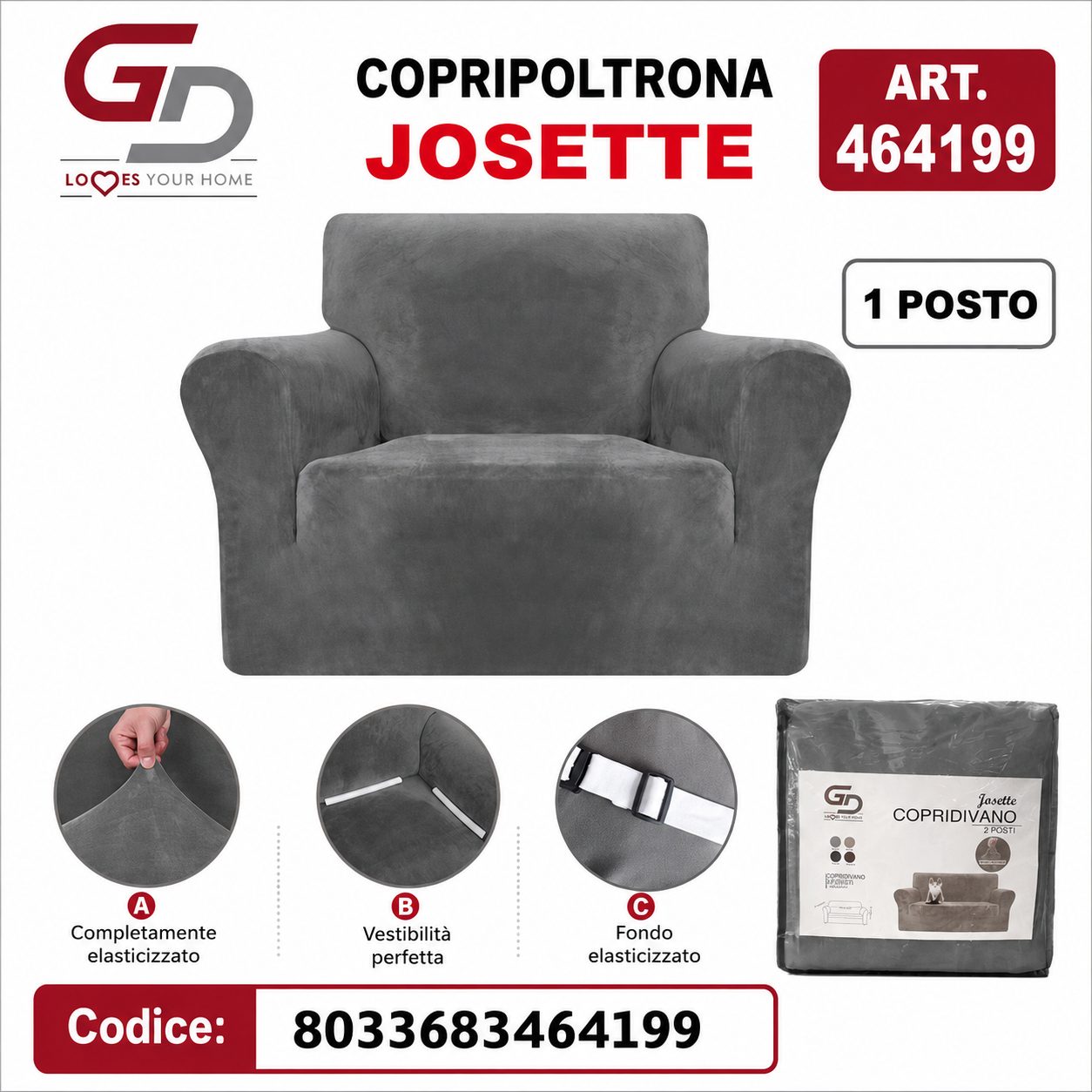 Copripoltrona Josette 1 Posto