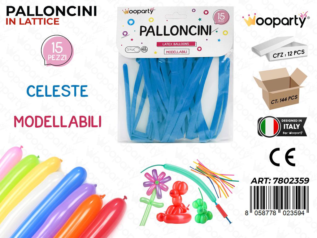 Palloncini Modellabili Celeste 15PCS