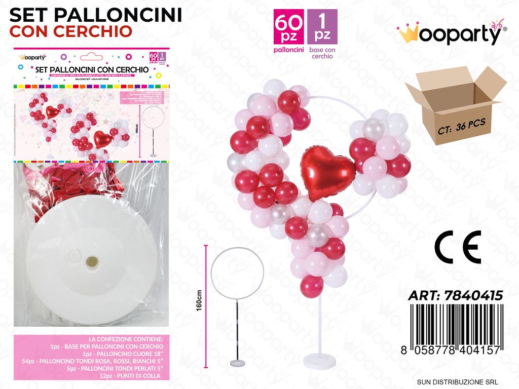 Set Palloncini c/ Cerchio 60PCS ASS.160CM