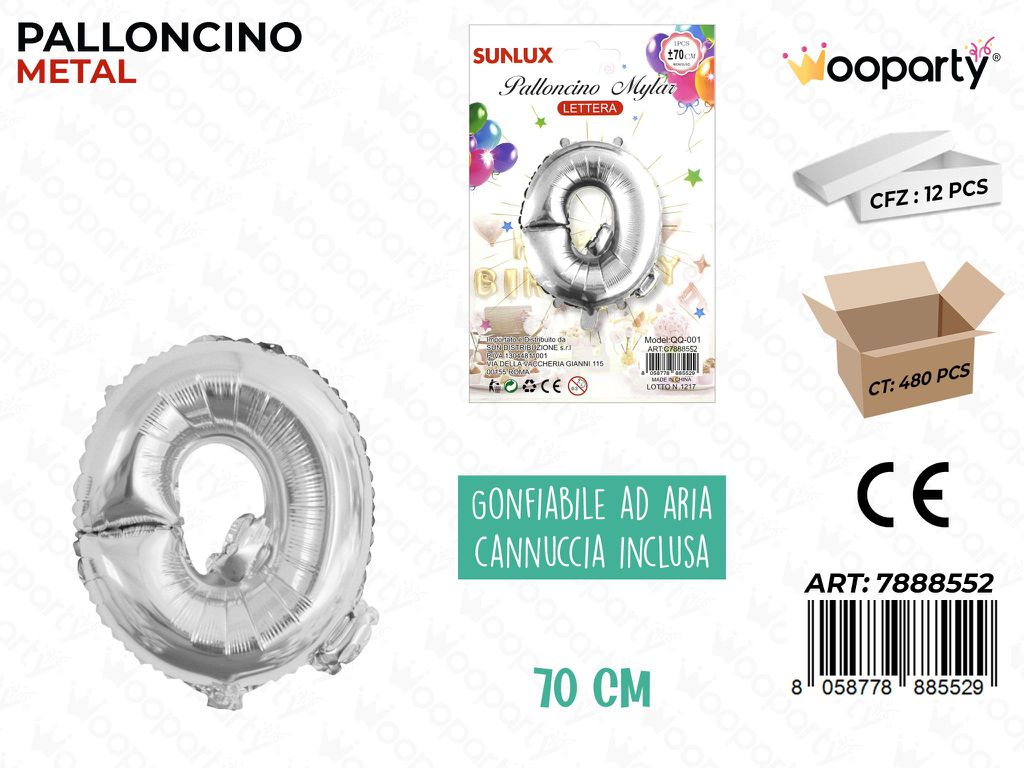Palloncino Metal Arg. Let. Q 70CM