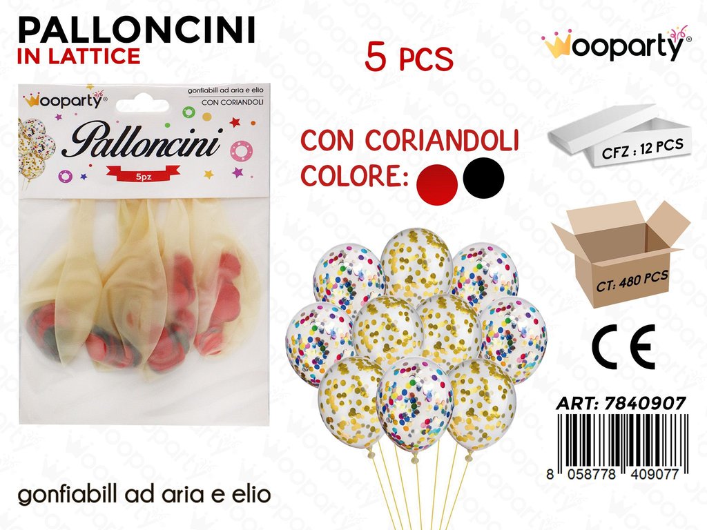 Palloncini c/ Coriandoli Ro-ne 5PCS