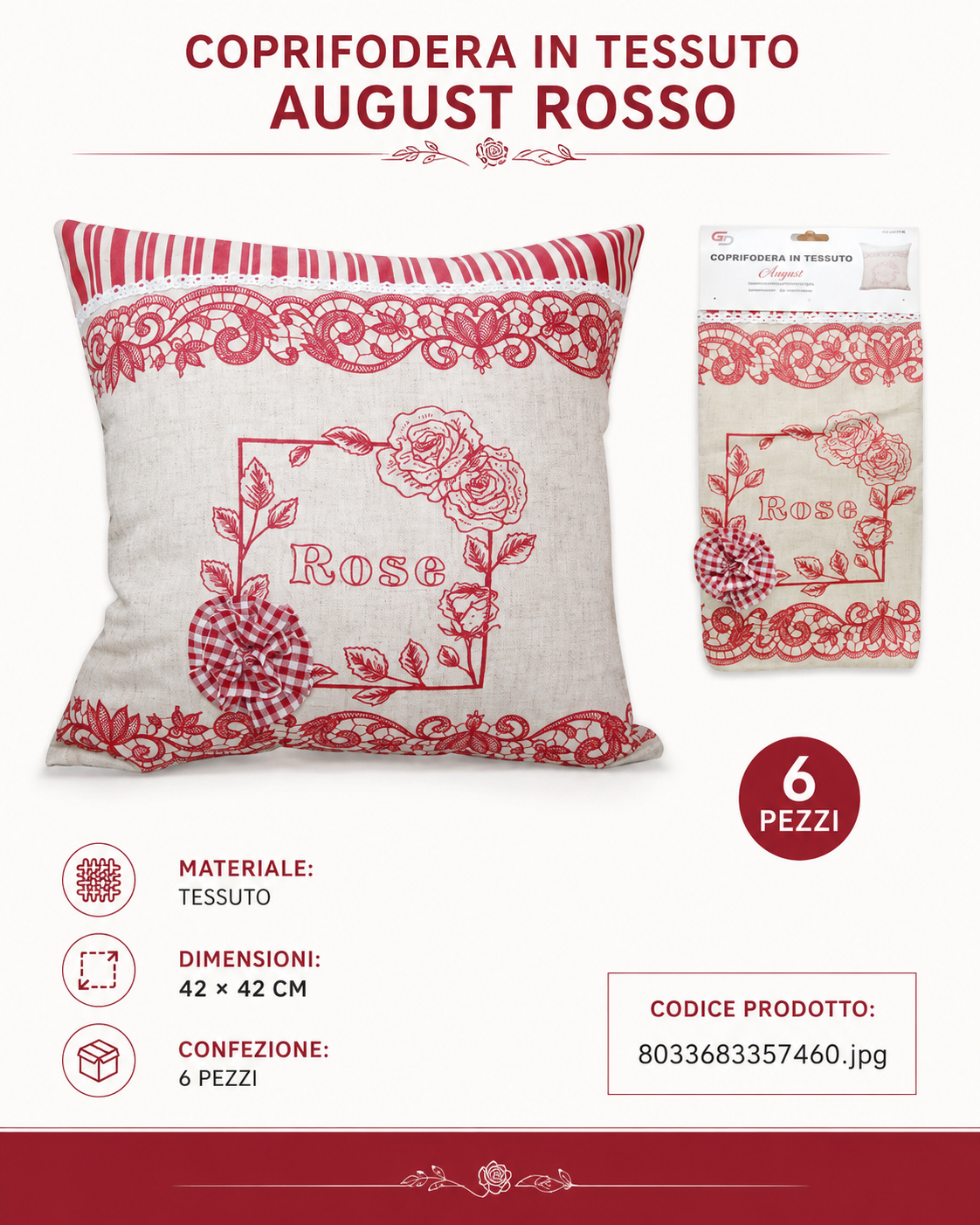 Federa Per Cuscino 42*42Cm Au