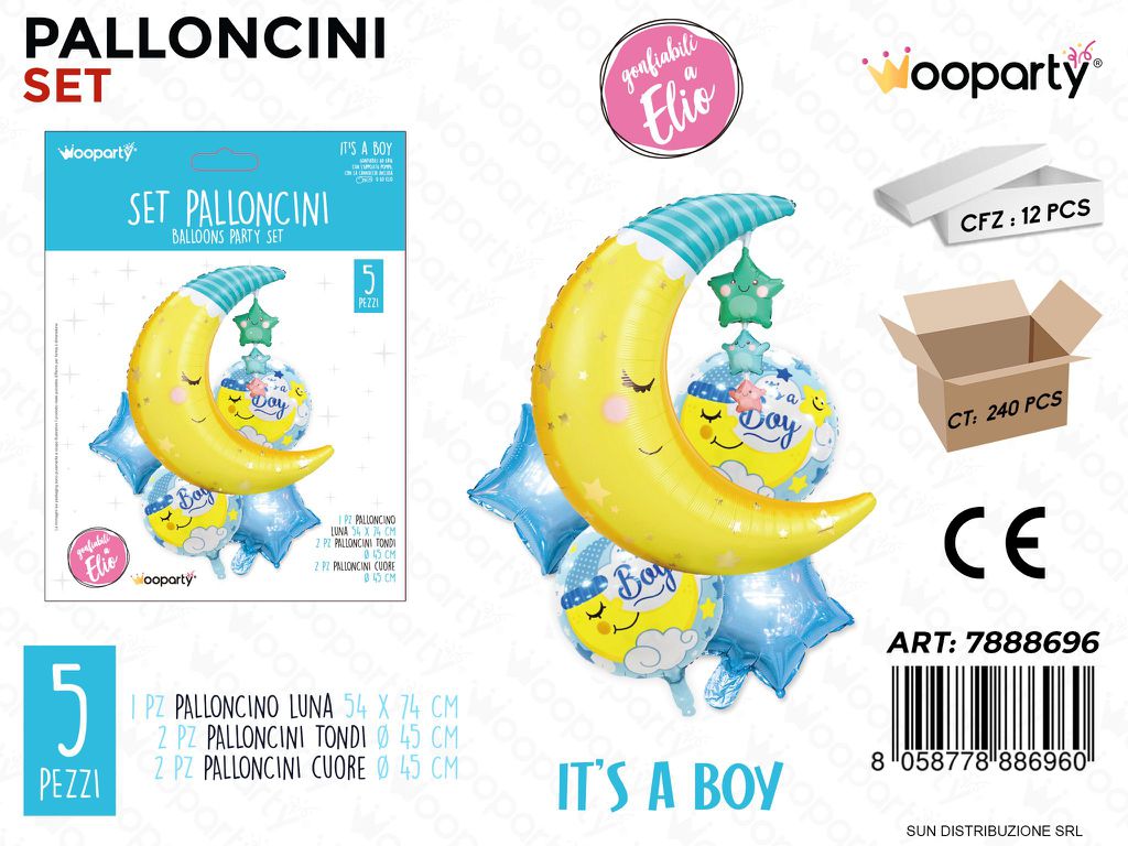 Set Palloncini Its a Boy 5PCS Ass.