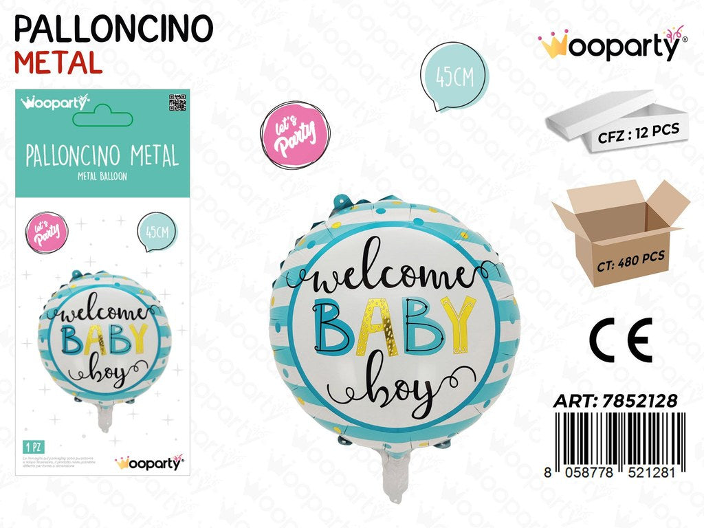 Wooparty Palloncino Welcome Baby Boy 45CM