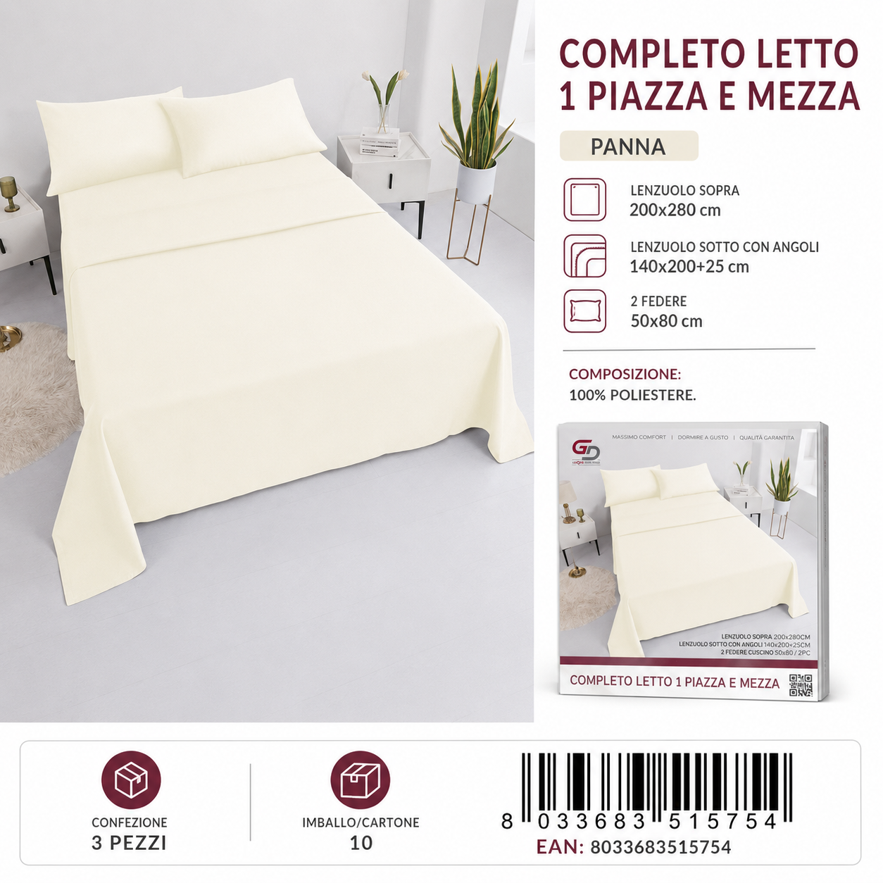 Completo Letto 1P E Mezza