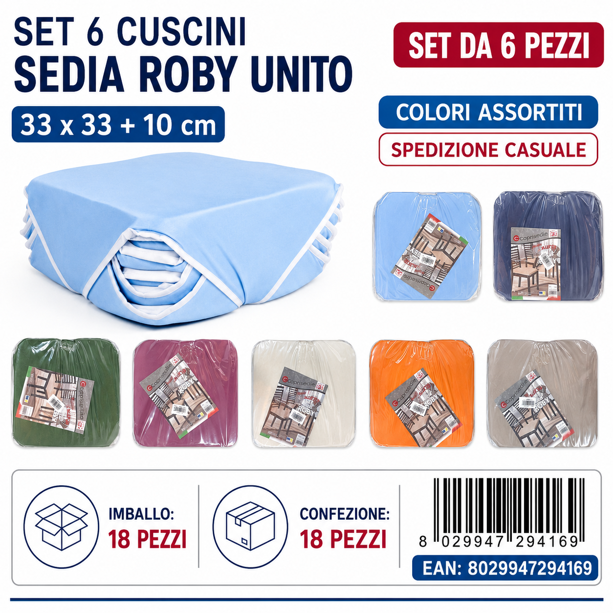 Set 6 Cusc Sedia Roby Unito