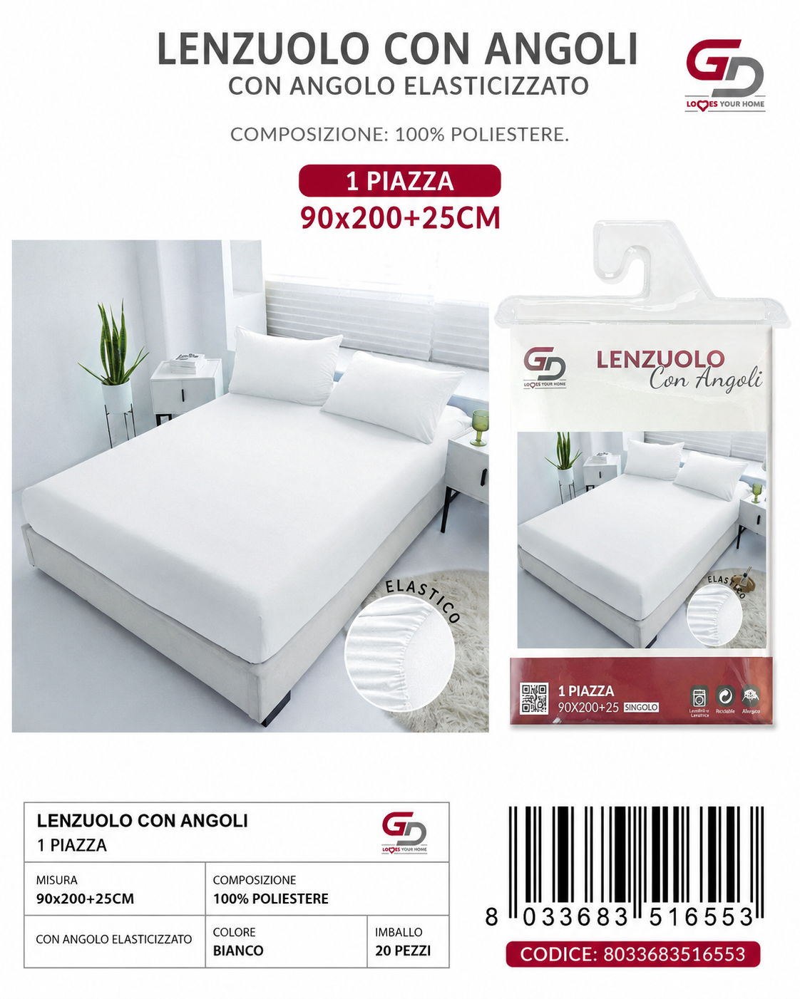 Lenzuolo Con Angoli 1P