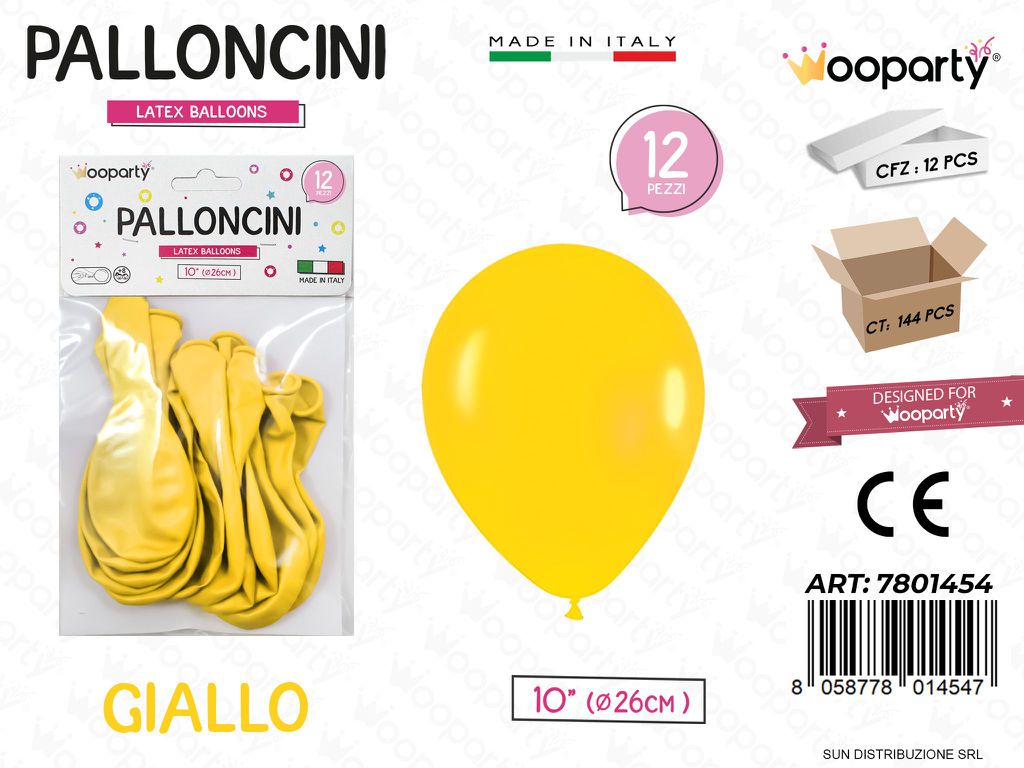 Palloncini Giallo 10 D.26CM 12PCS