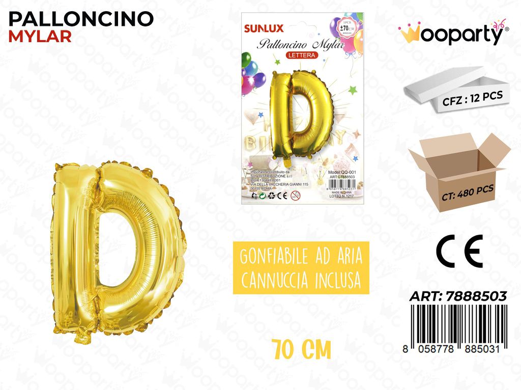 Palloncino Metal Oro Let. D 70CM
