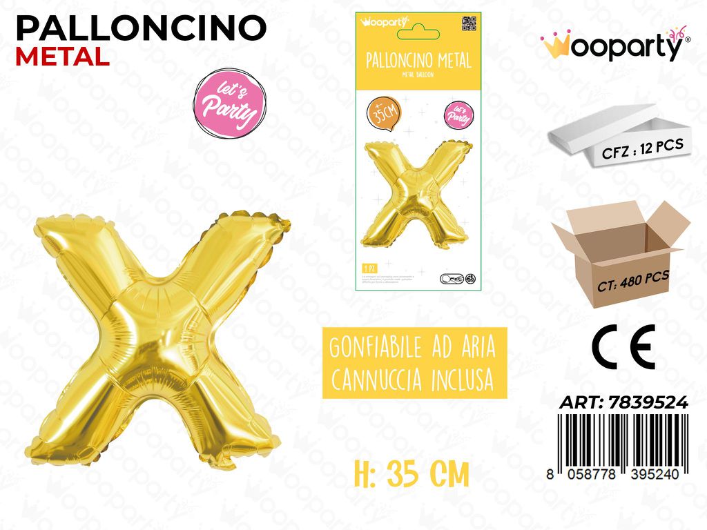 Palloncino Oro Metal Let. X 35CM