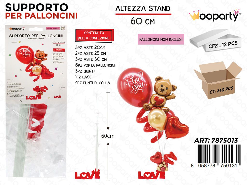 Wooparty Supporto Palloncini Love 60CM