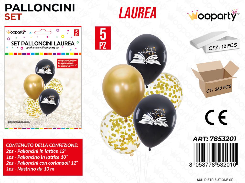 Set Palloncini Laurea 5PCS Ass.