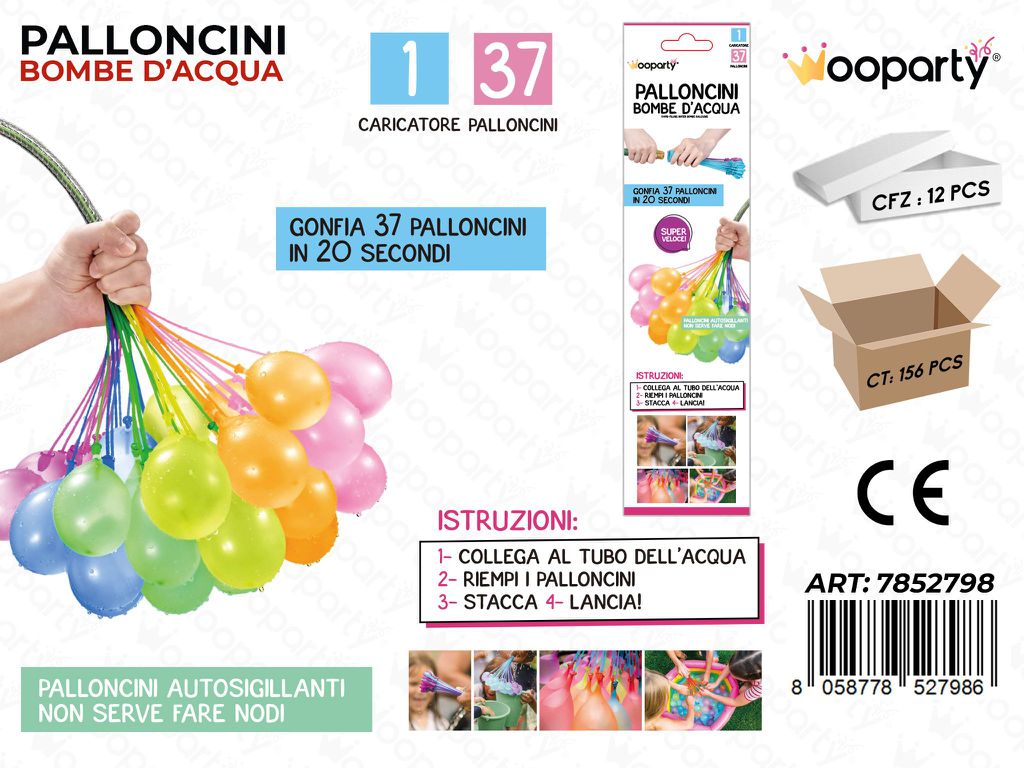 Wooparty Palloncini Bombe Acqua 37PCS 1CARIC.