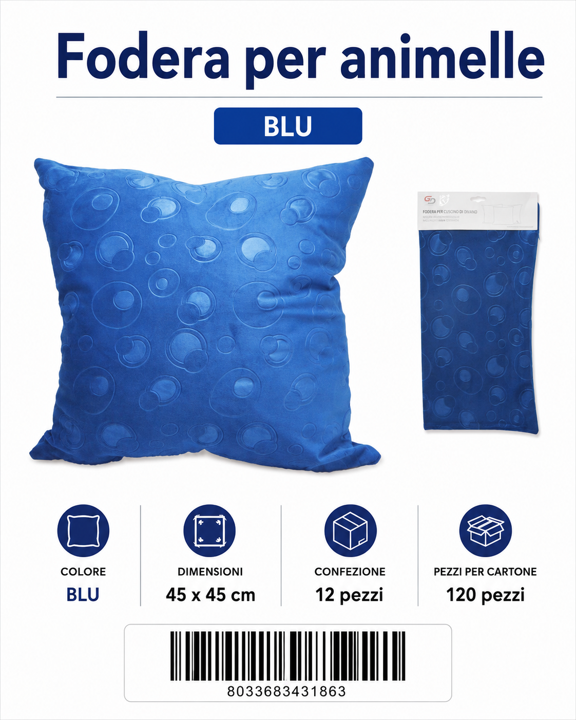 Federa Per Cuscino Animelle 45*45Cm