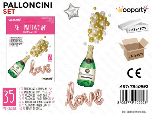 Set Palloncini Champagne Love 35PCS Ass.