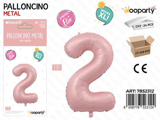 Wooparty Palloncino N.2 Ro. Opaco 100CM