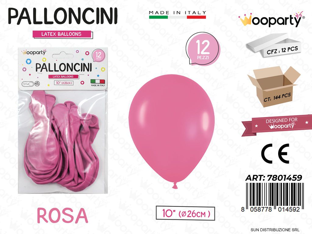 Palloncini Rosa 10 D.26CM 12PCS