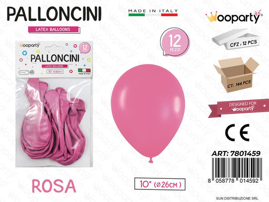 Palloncini Rosa 10 D.26CM 12PCS
