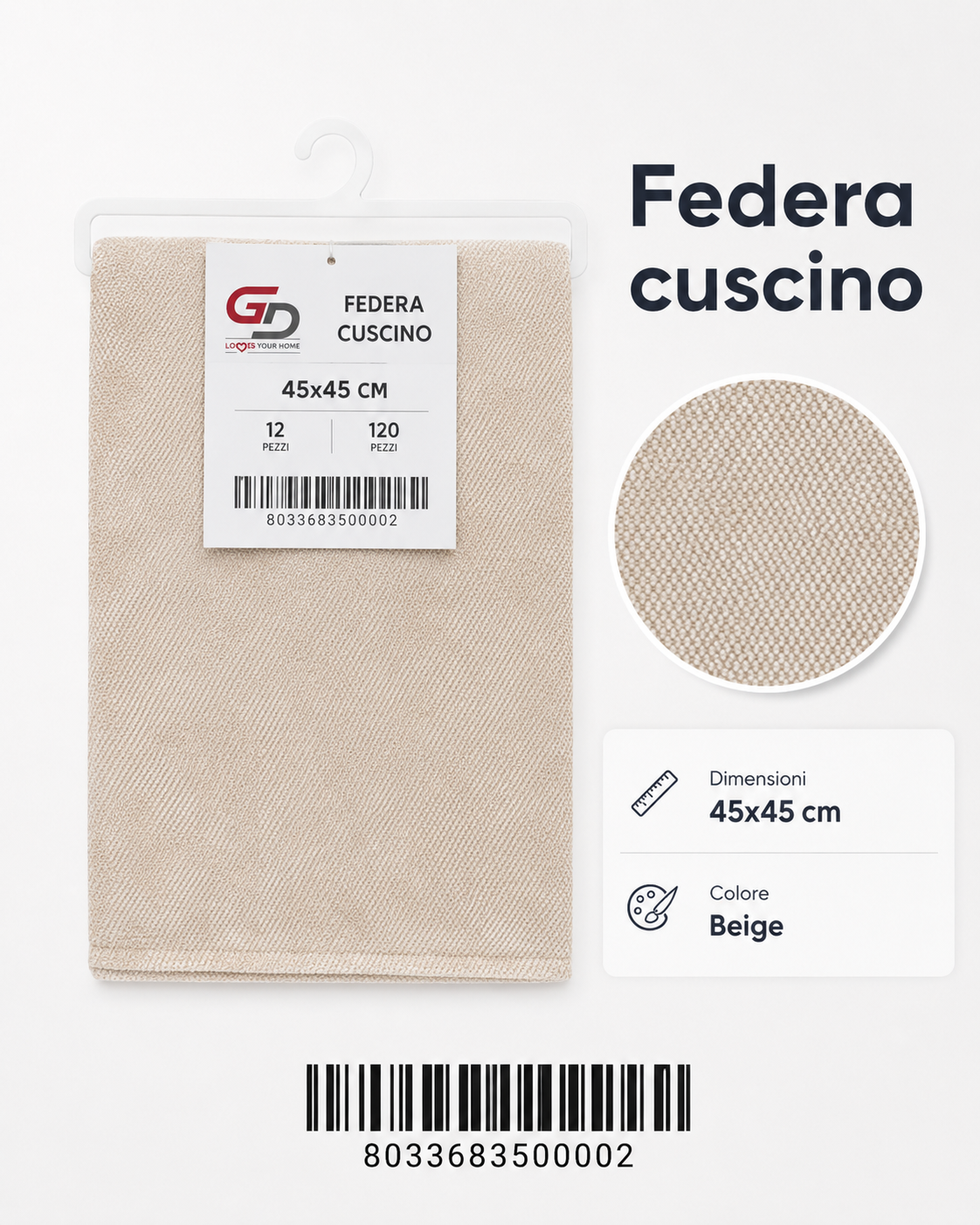 Federa Per Cuscino 45*45Cm