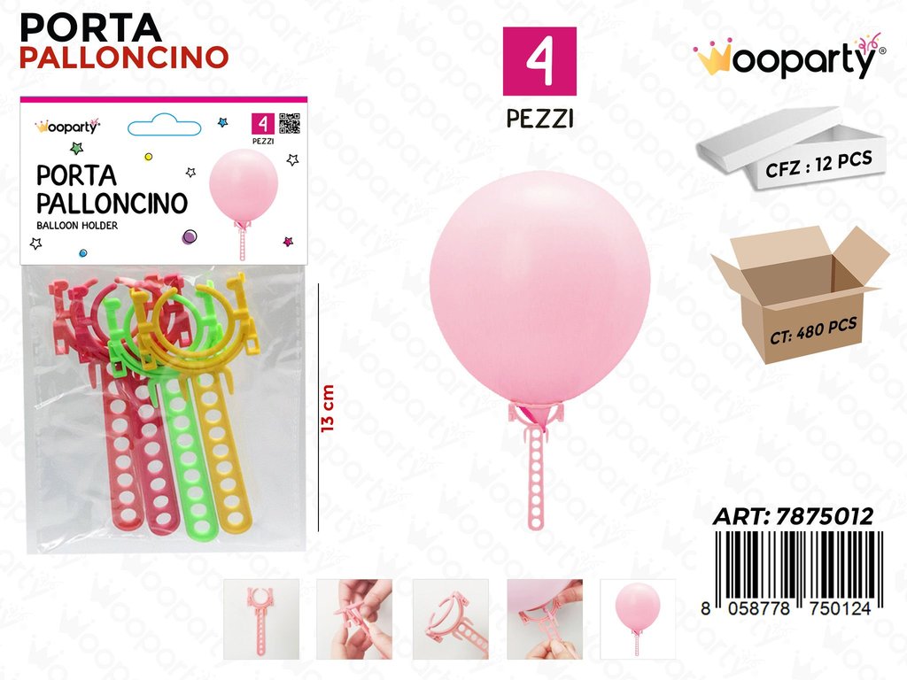 Wooparty Porta Palloncini 4PCS Ass.