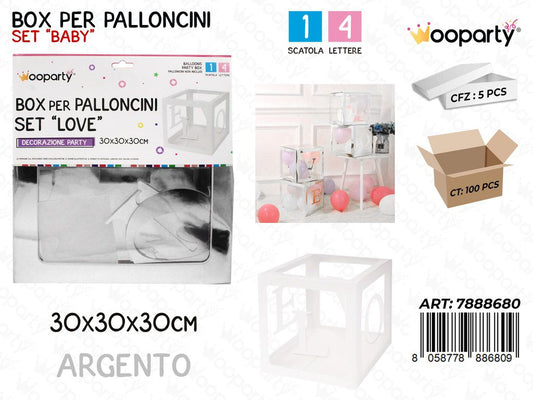 Wooparty Box Pallonc. Love Arg. 30*30*30CM