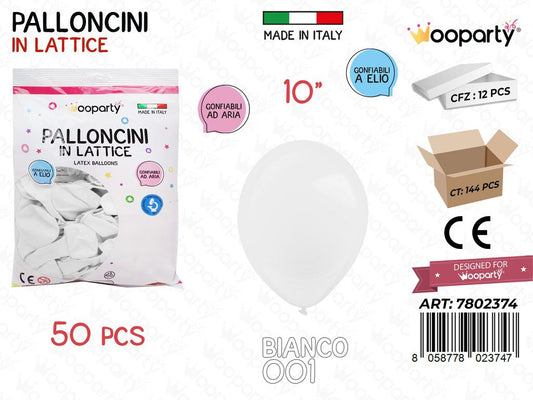 Wooparty Palloncini Lattice Bianco 10 50PCS