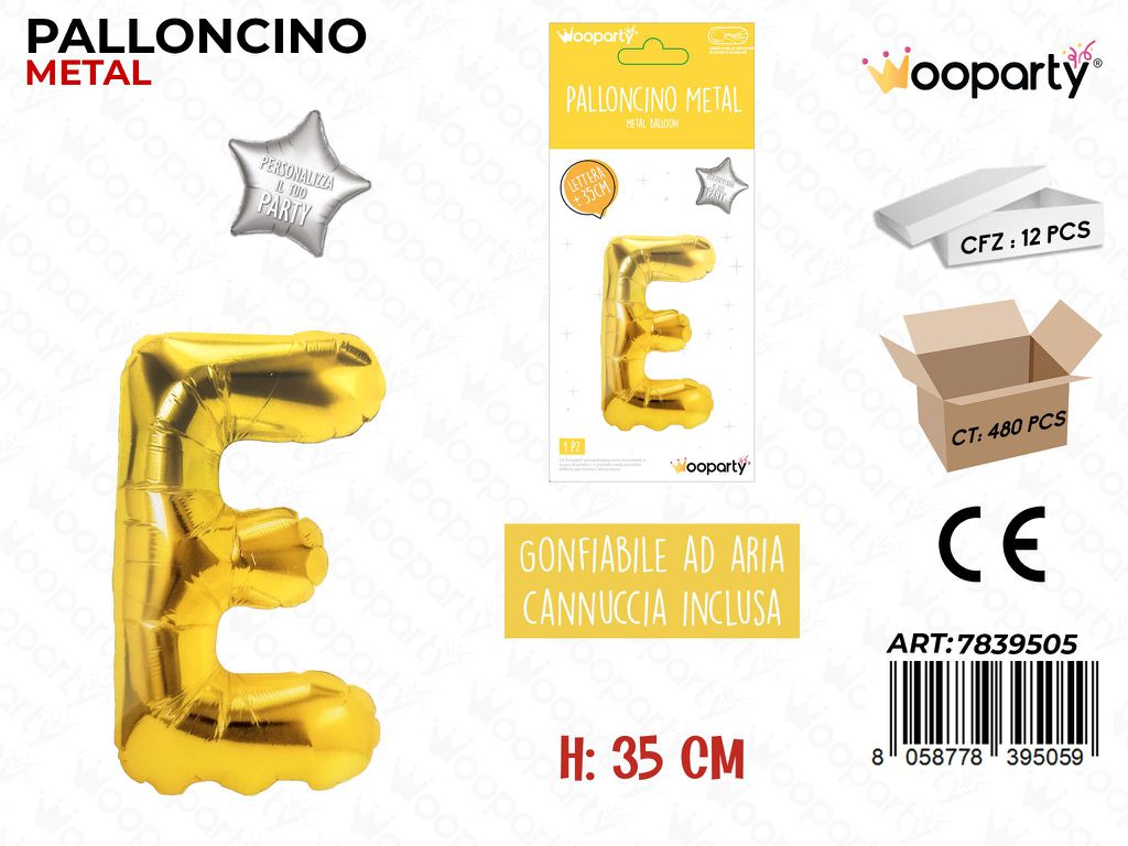Palloncino Oro Metal Let. e 35CM