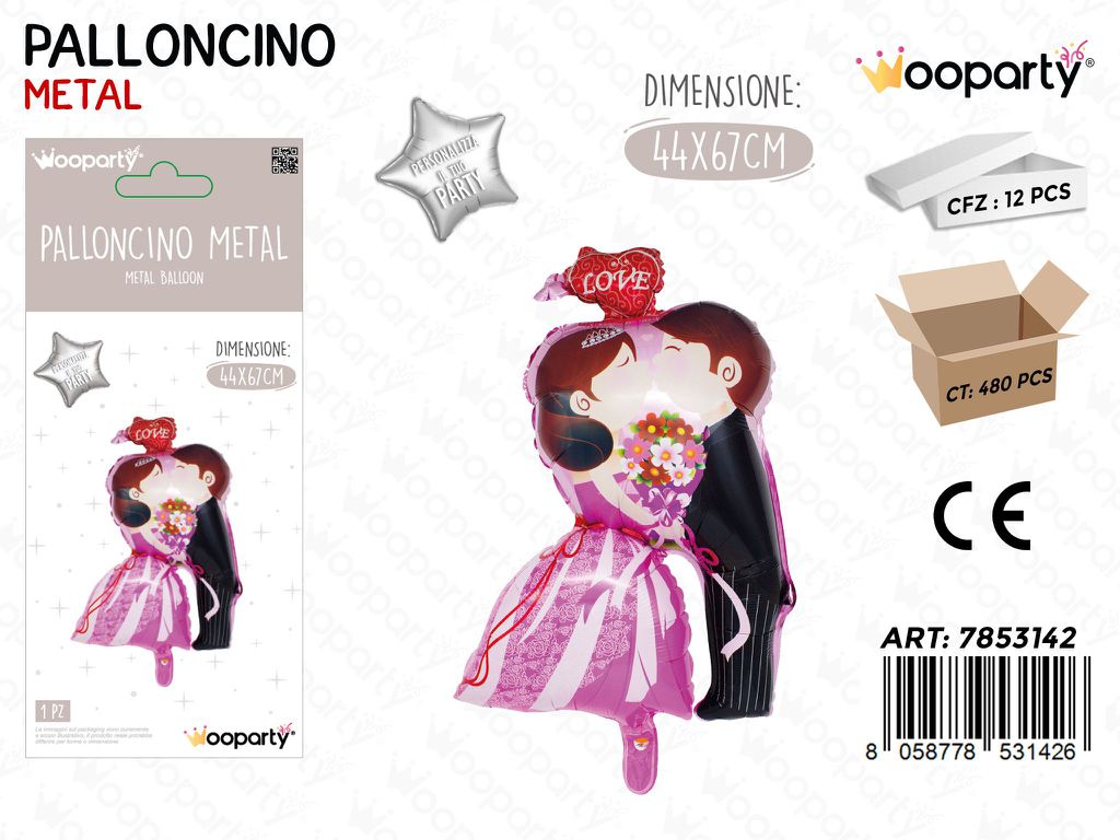 Wooparty Palloncino Metal Matrimonio 44*67CM