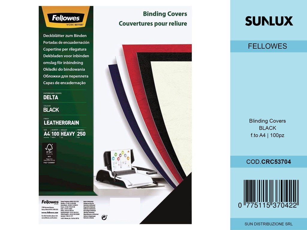 Copertine per Rilegatura Nero A4 100FF/Pacco