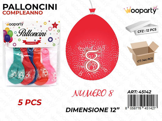 Palloncini D.12 Multicolore N.8 5PCS /Pz da 12*CFZ