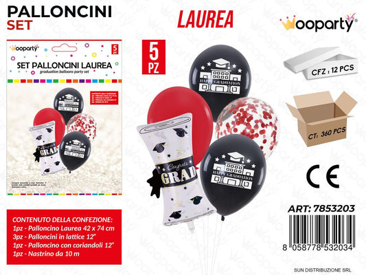 Set Palloncini Laurea 5PCS Ass.