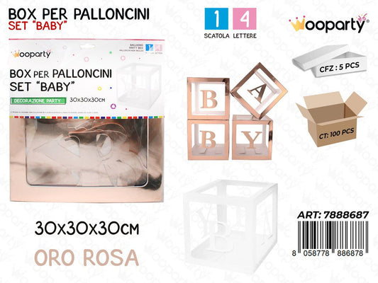 Wooparty Box Pallonc. Baby OROROSA30*30*30CM
