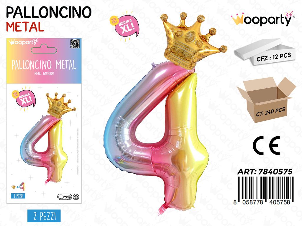 Set Palloncini Arcobaleno N. 4 100CM