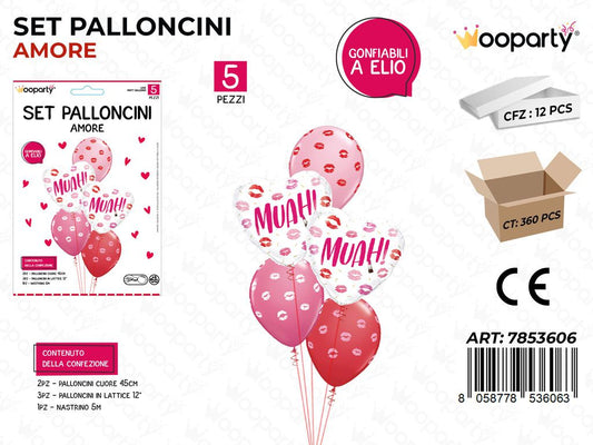 Set Palloncini Amore 5PCS Ass.