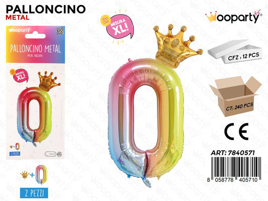 Set Palloncini Arcobaleno N. 0 100CM