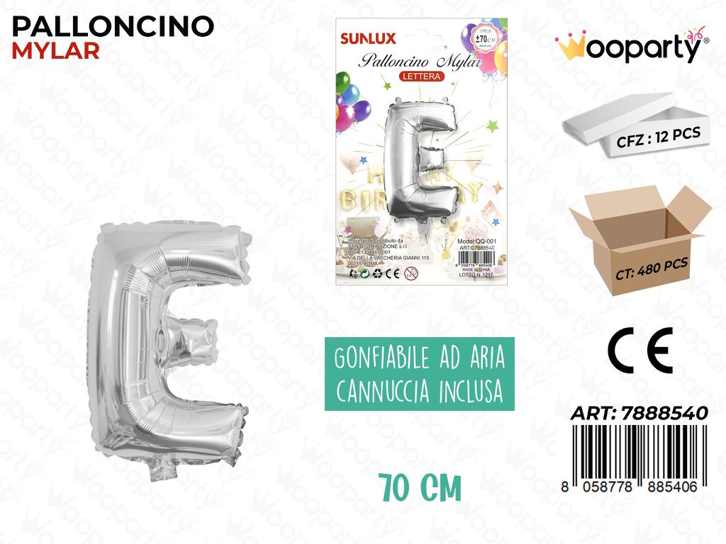 Palloncino Metal Arg. Let. e 70CM