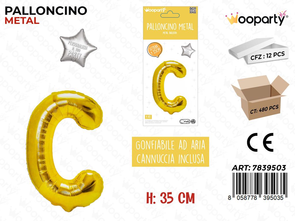 Palloncino Oro Metal Let. c 35CM