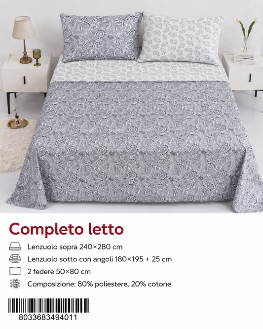 Set Di Lenzuola Matrimoniale 240X280+180X200+5080 Ah752 Cw2-Ltm