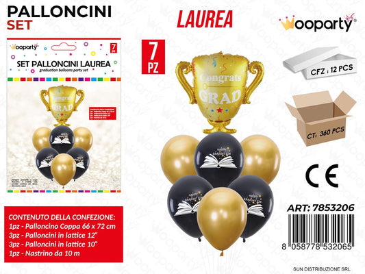 Set Palloncini Laurea 7PCS Ass.