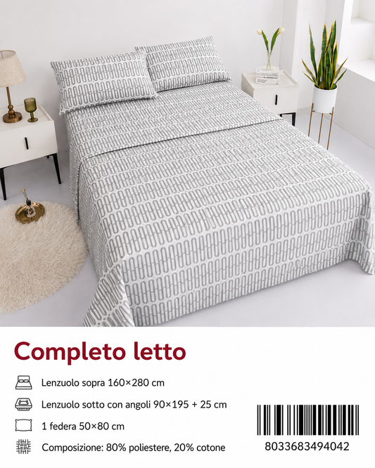 Set Di Lenzuola Singolo 160X280+90X200+50X80 Hr18- Ltm