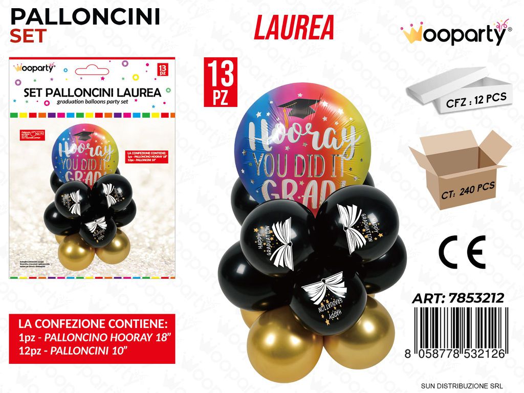 Set Palloncini Laurea 13PCS Ass.