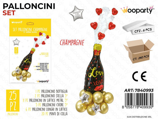Set Palloncini Champagne 25PCS Ass.