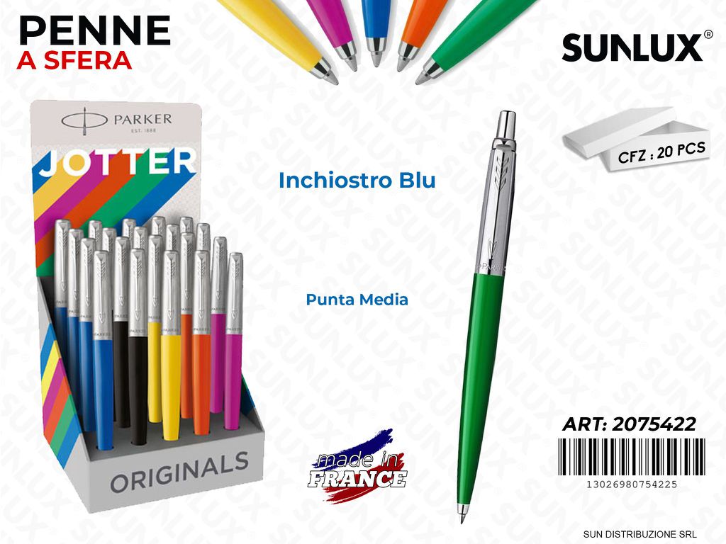 Esp. Penne a Sfera Parker Jotter Inch. Blu