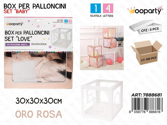 Wooparty Box Pallonc. Love Ororosa 30*30*30CM