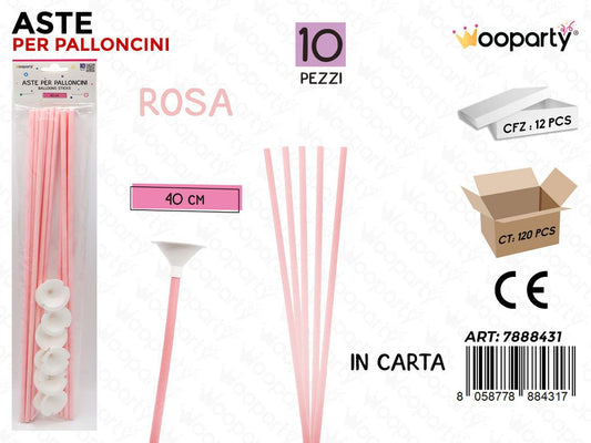 Wooparty Aste Palloncini Carta Rosa 10PCS 40CM
