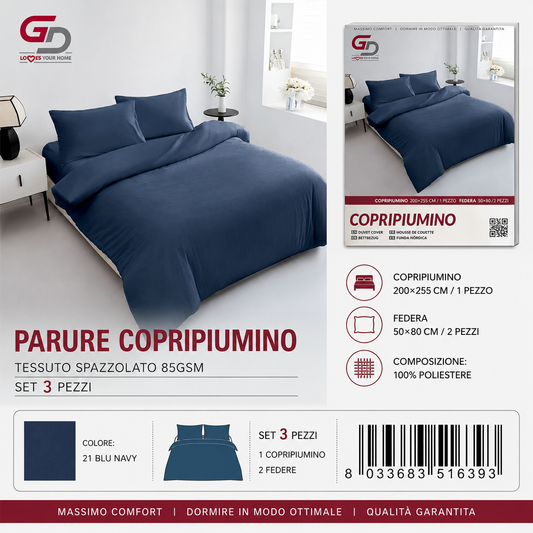 Parure Copripiumino Copripiumino+2 Federe Cuscino 200*255Cm 50*80+20Cm