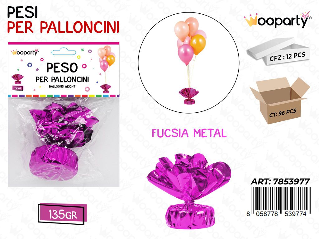 Wooparty Peso per Palloncini Fucsia Met. 135GR