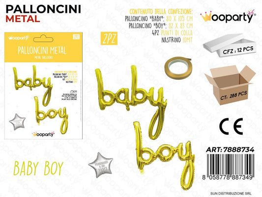 Palloncini Metal Baby Boy Oro