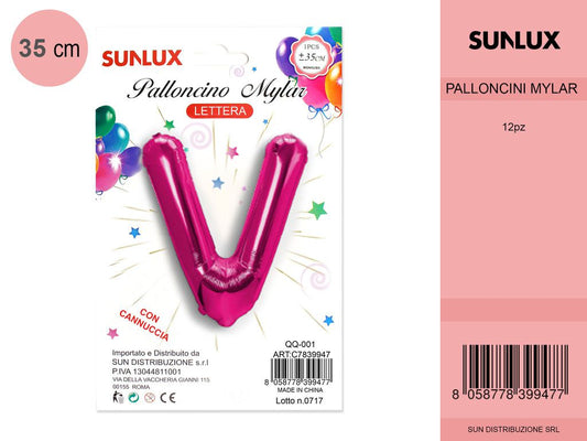 Palloncino Mylar Fucsia Lettera V